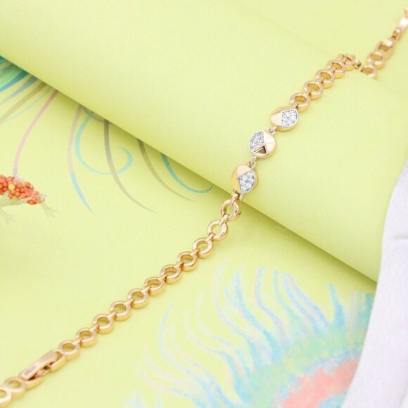 Rose Gold Designer Bracelet with Sparkling Half-Circle Charms, XPBL0703 - Picture 8 of 12